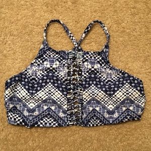 No Boundaries Navy Aztec Swimsuit Top